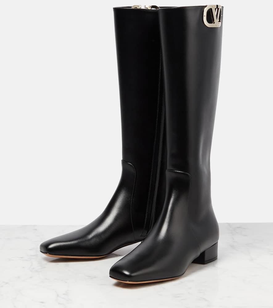 Vlogo Leather Knee-high Boots In Black product image