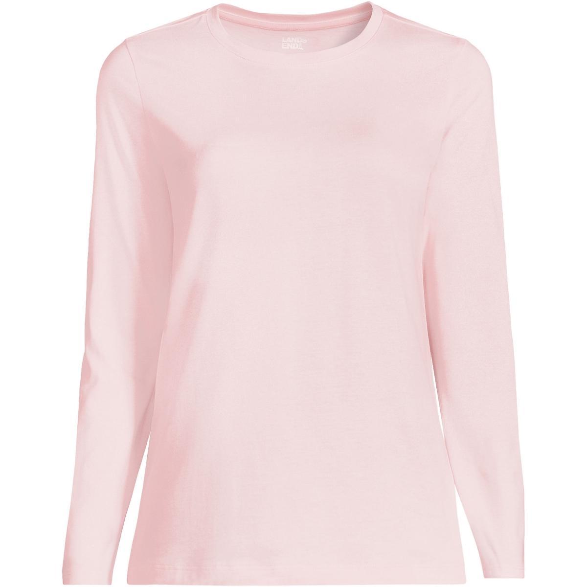 Petite Lands End Relaxed-Fit Supima Cotton Crewneck Tee, Womens Product Image