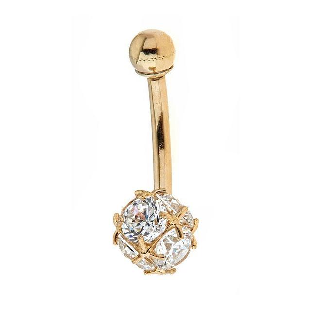 Amella Jewels 14k Gold Cubic Zirconia Belly Ring, Womens, Yellow Product Image