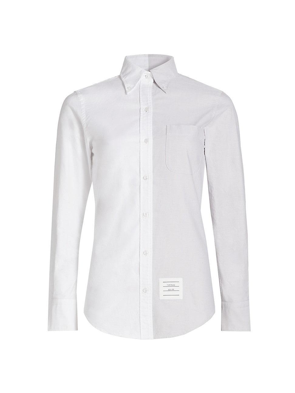 Womens Two-Tone Cotton Oxford Shirt product image