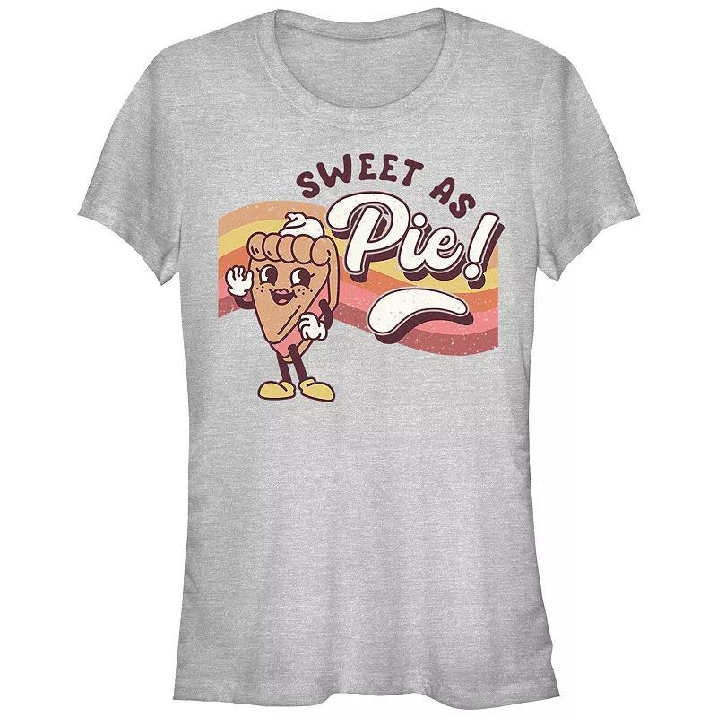 Juniors Sweet As Pie Graphic Tee, Womens Athletic Grey Product Image