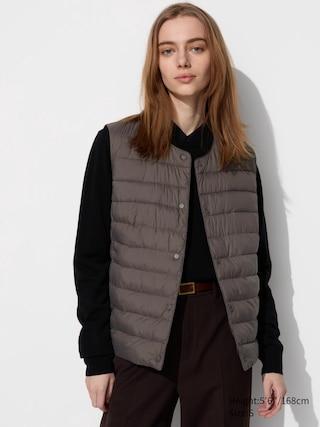 Womens Pufftech Compact Vest with Anti-Static Brown XS UNIQLO US Product Image