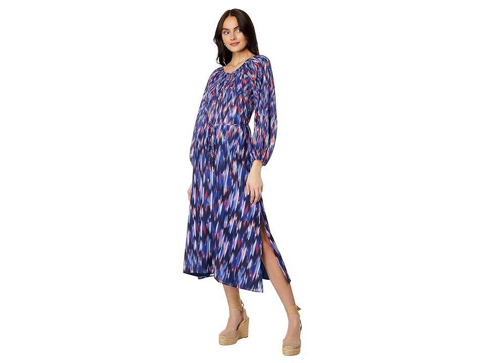 Tommy Bahama Ikat Long Sleeve Recycled Polyester Midi Dress Product Image