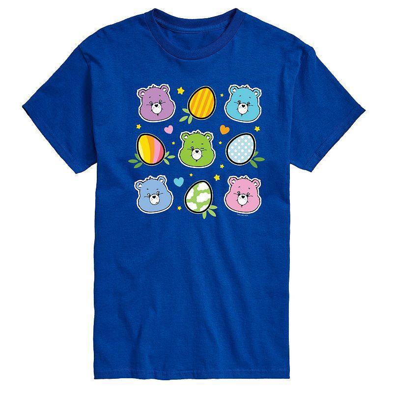 Mens Care Bears Easter Grid Graphic Tee Blue Product Image