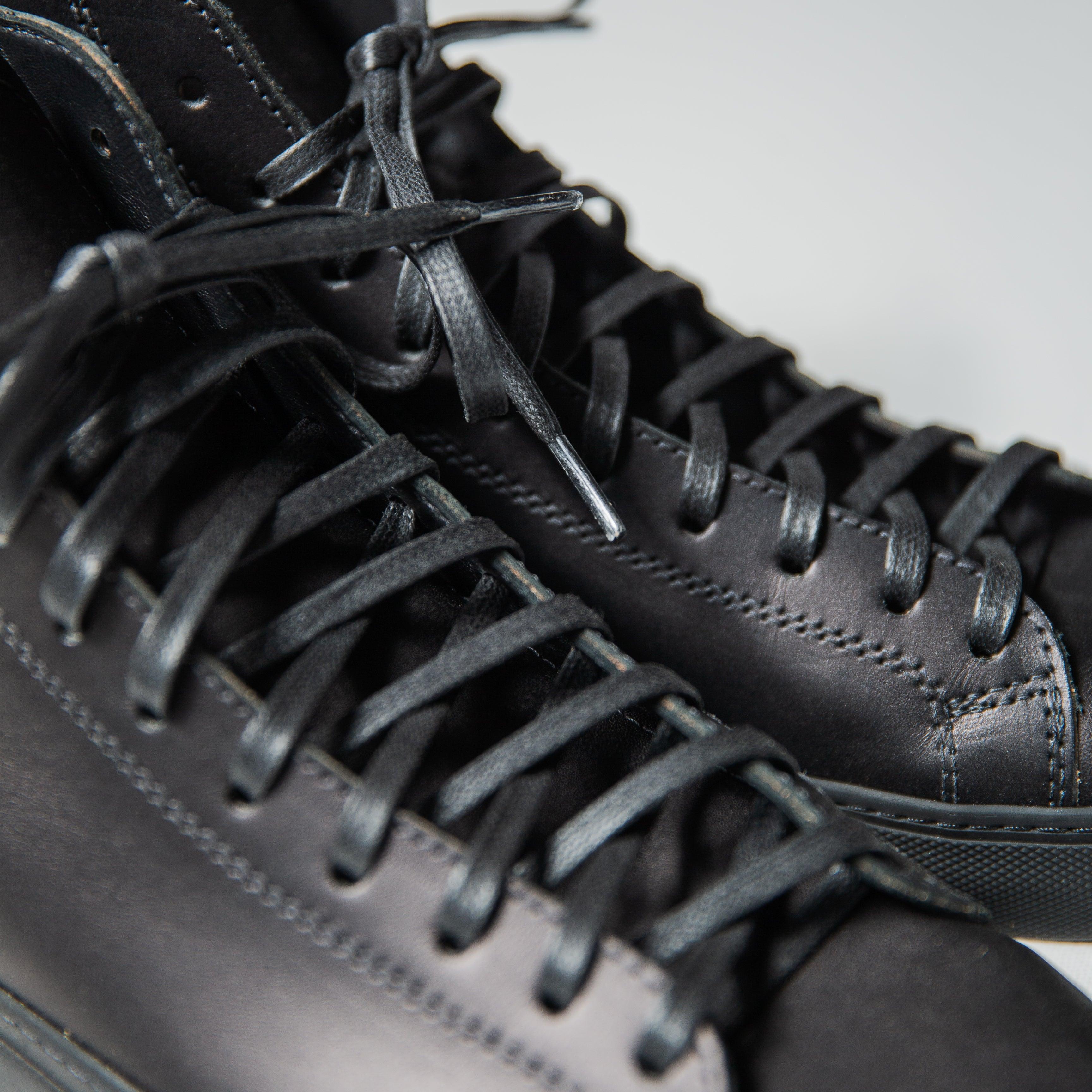 Opie Way x Raleigh Denim Shoes | Black Leather Black Sole Male Product Image