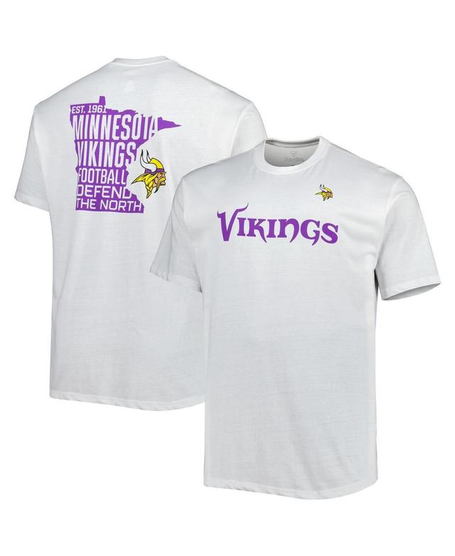 Mens Fanatics Branded White Minnesota Vikings Big and Tall Hometown Collection Hot Shot T-shirt Product Image