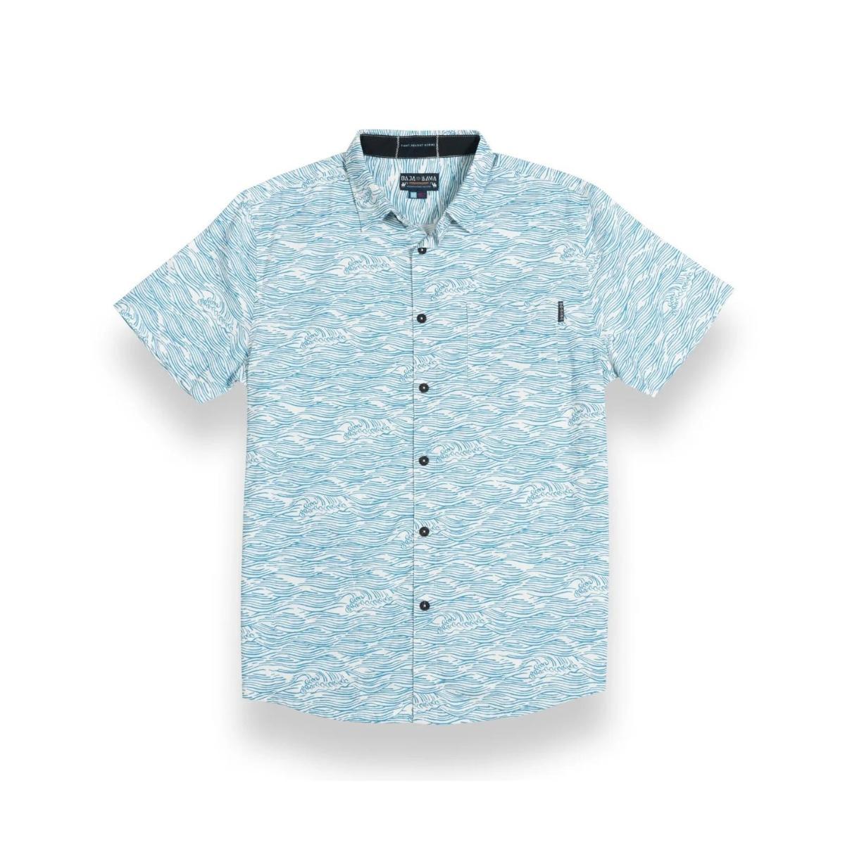 Baja Llama Mens Roll Tides - Light Blue 7-seas Button Up Shirt Product Image