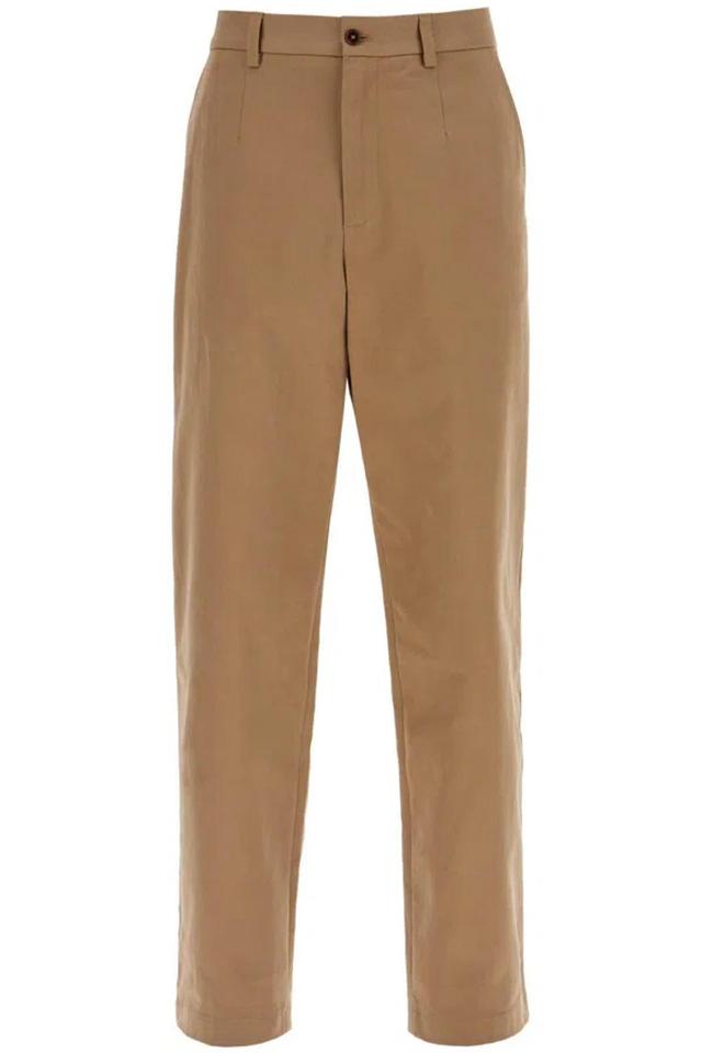 Straight Cotton Stretch Pants In 8 In Brown Product Image