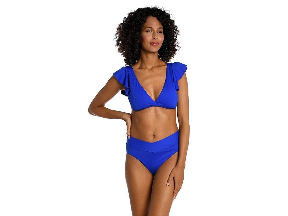 La Blanca Island Goddess Ruffle Bralette (Sapphire) Women's Swimwear Product Image