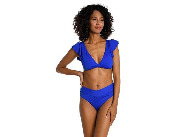 La Blanca Island Goddess Ruffle Bralette (Sapphire) Women's Swimwear Product Image