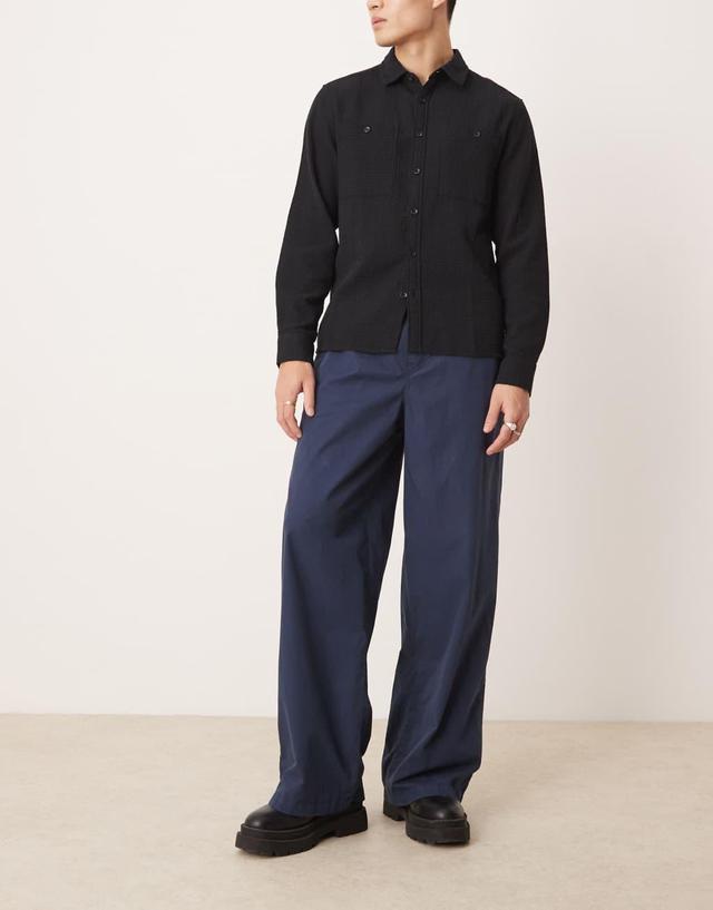 ASOS DESIGN super baggy pants in navy Product Image