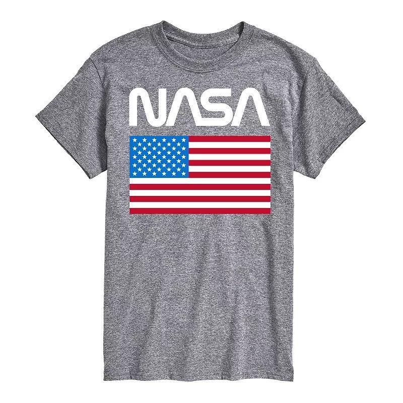 Big & Tall NASA American Flag Tee, Mens Blue Product Image