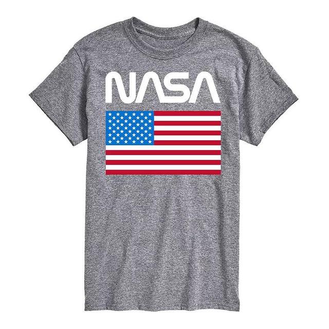 Big & Tall NASA American Flag Tee, Mens Blue Product Image