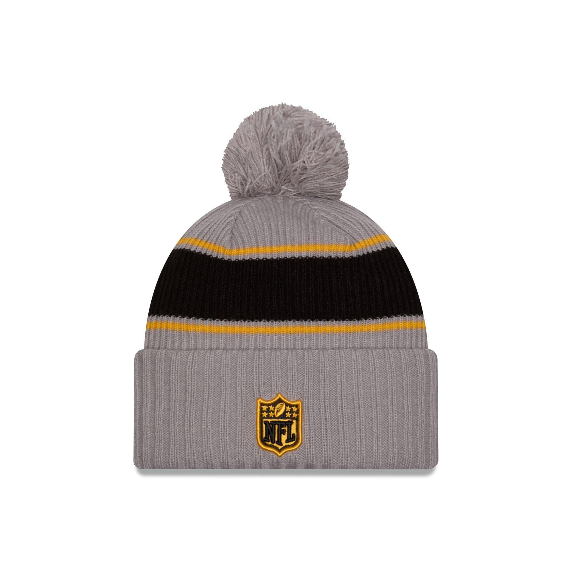 Pittsburgh Steelers 2024 Cold Weather Gray Pom Knit Hat Male Product Image