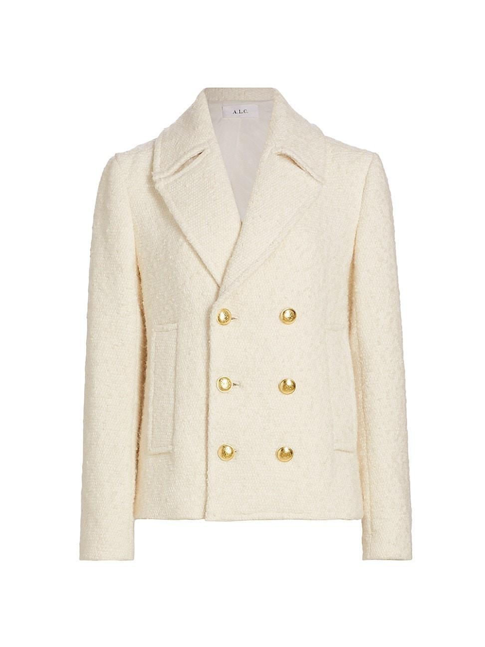 Womens Kensington Double-Breasted Cotton-Blend Jacket Product Image