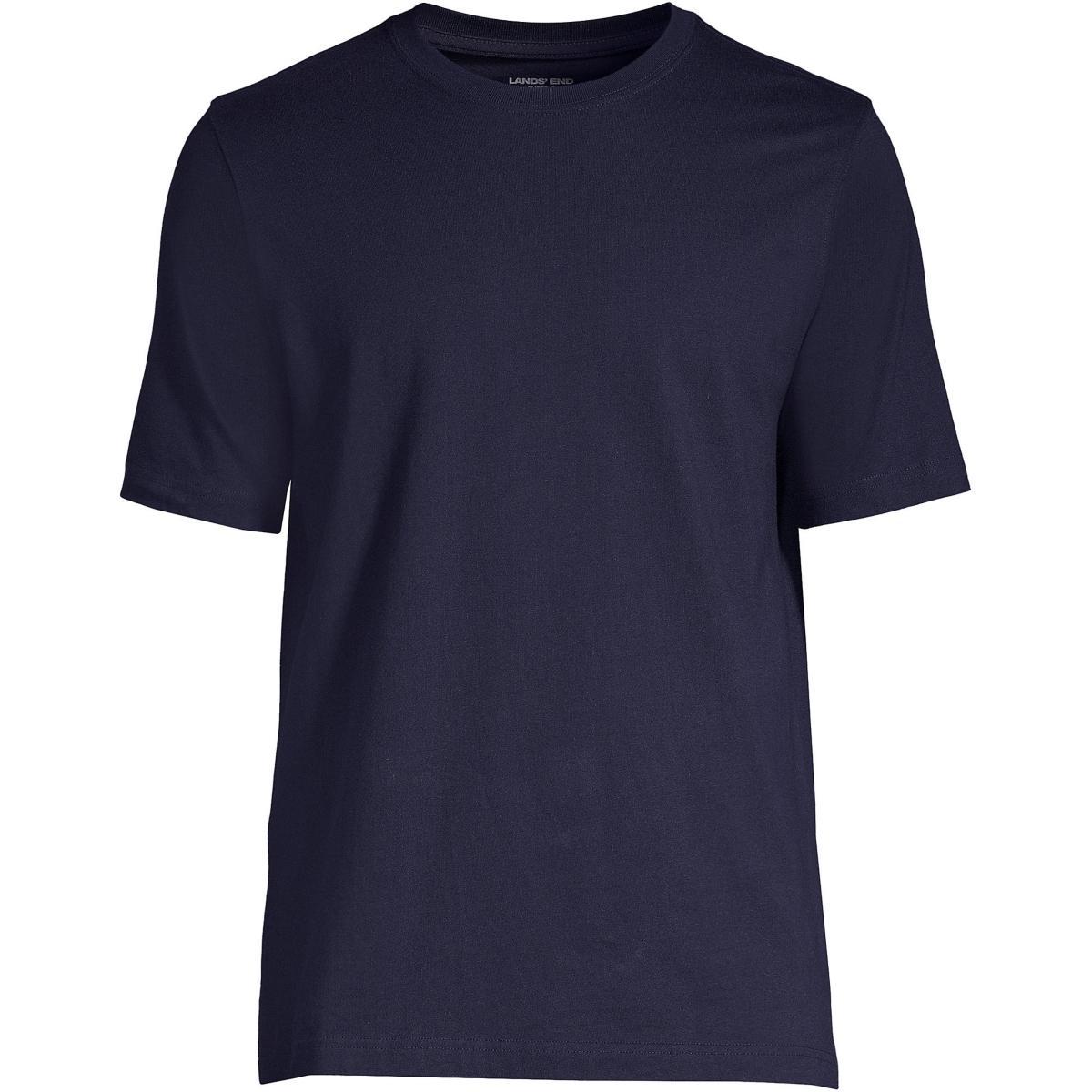 Mens Lands End Super-T Short Sleeve T-Shirt Flax Grey Product Image