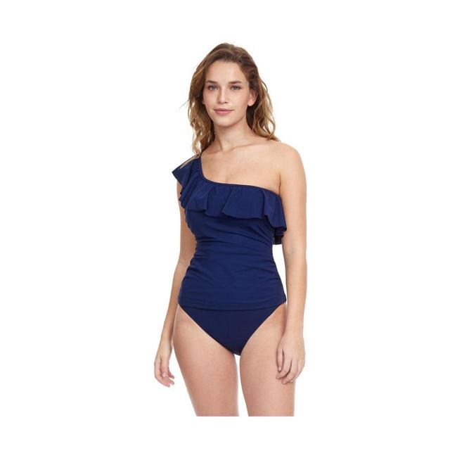 Tutti Frutti One Shoulder Ruffle Tankini Product Image