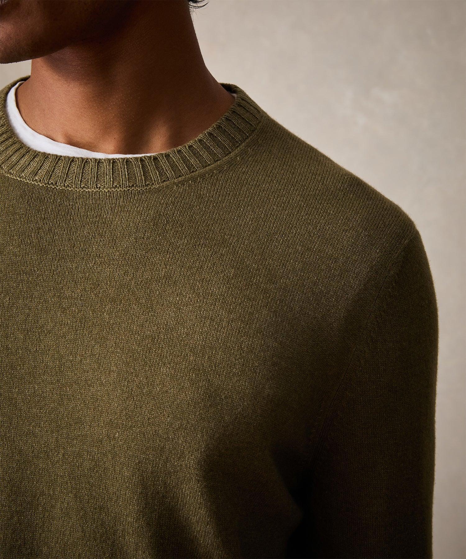 Italian Garment Dyed Wool Cashmere Crewneck Sweater in Navy Product Image