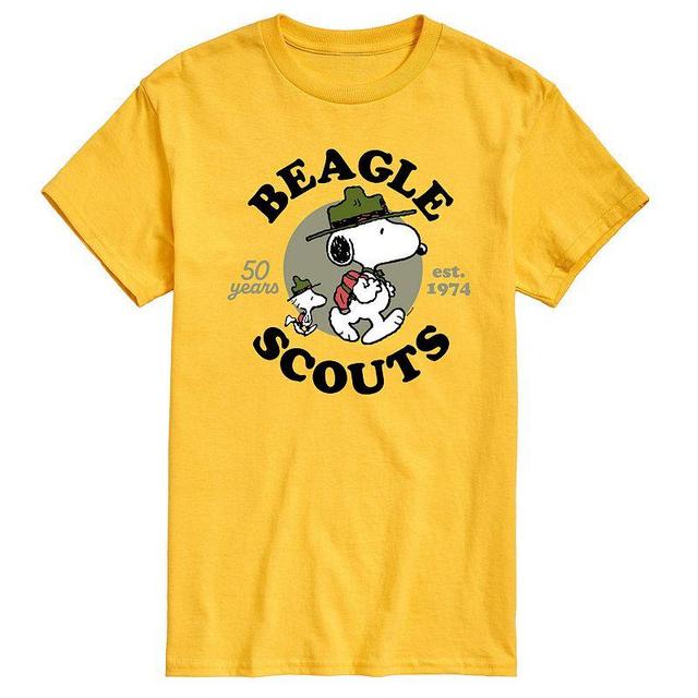 Mens Peanuts Beagle Scout Snoopy Woodstock Graphic Tee Product Image