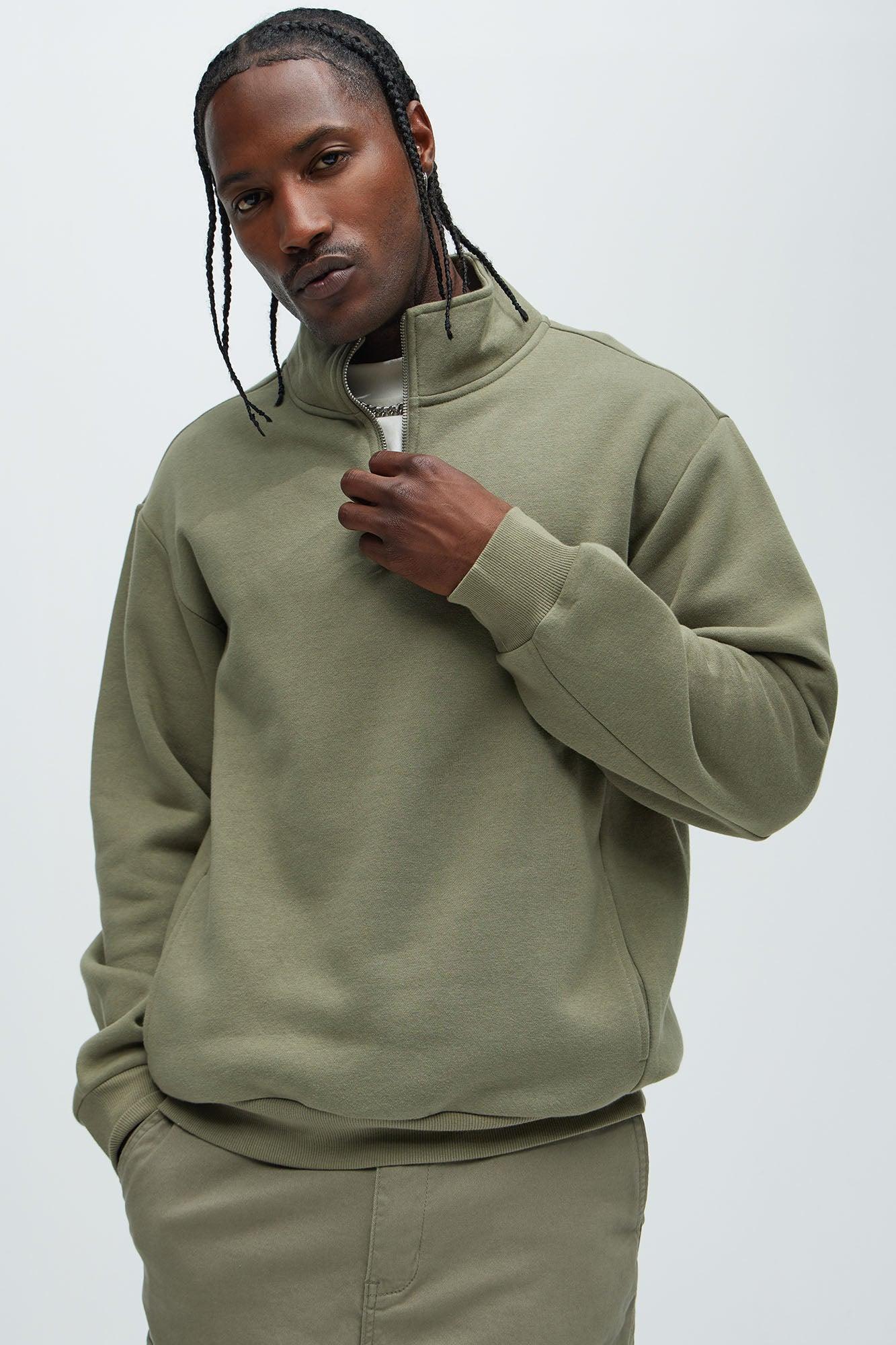 Tyson Quarter Zip Sweatshirt - Olive Product Image