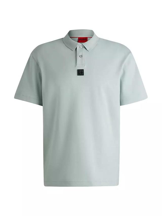 Interlock-Cotton Polo Shirt with Stacked Logo Product Image