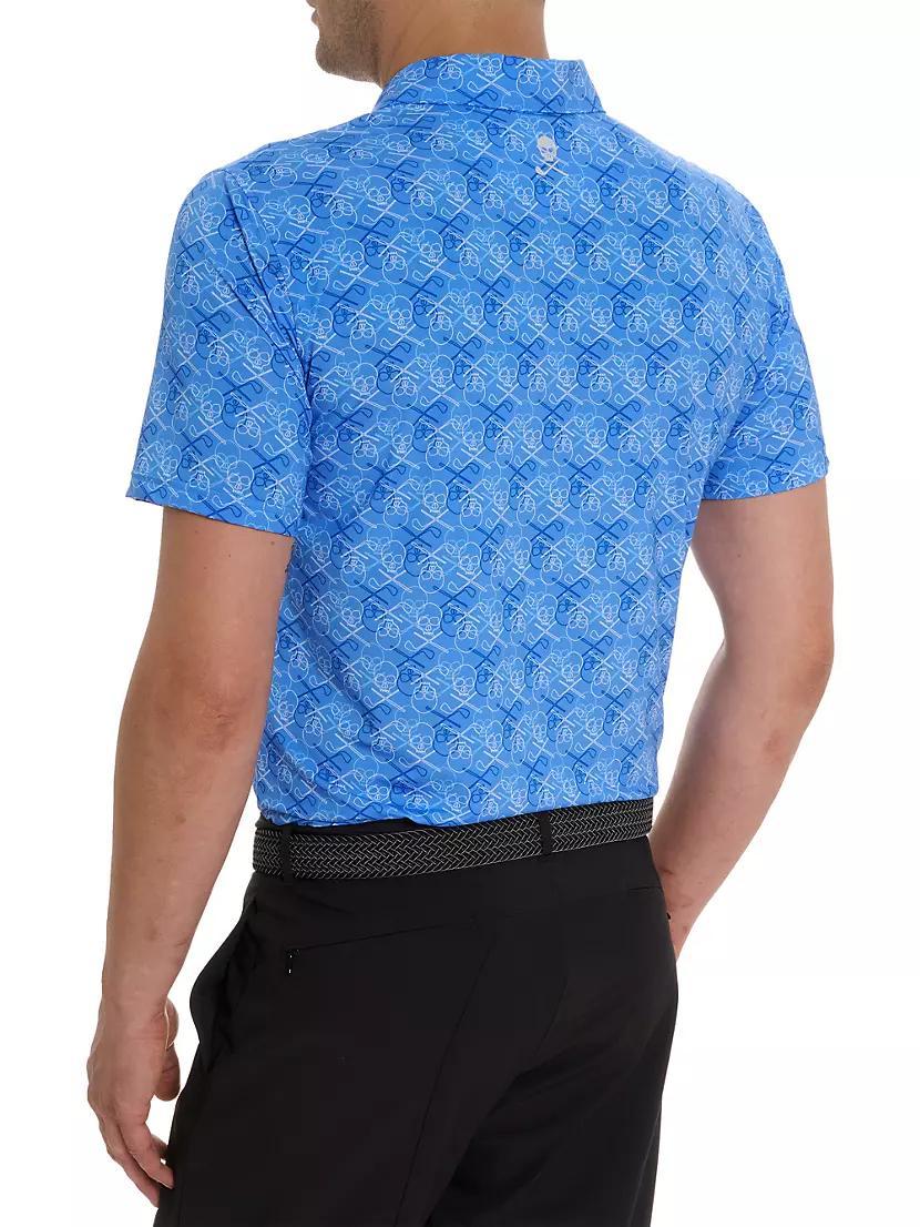 Iron Skull Knit Polo Shirt Product Image