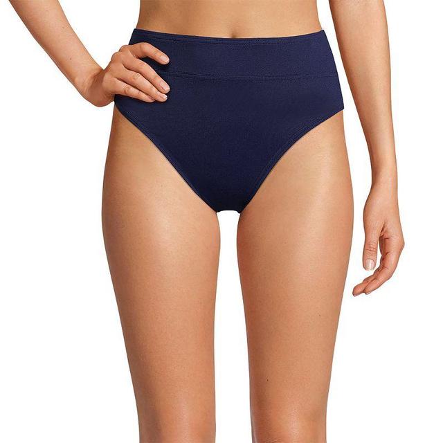 Lands End Womens Chlorine Resistant High Leg High Waisted Bikini Swim Bottoms Product Image