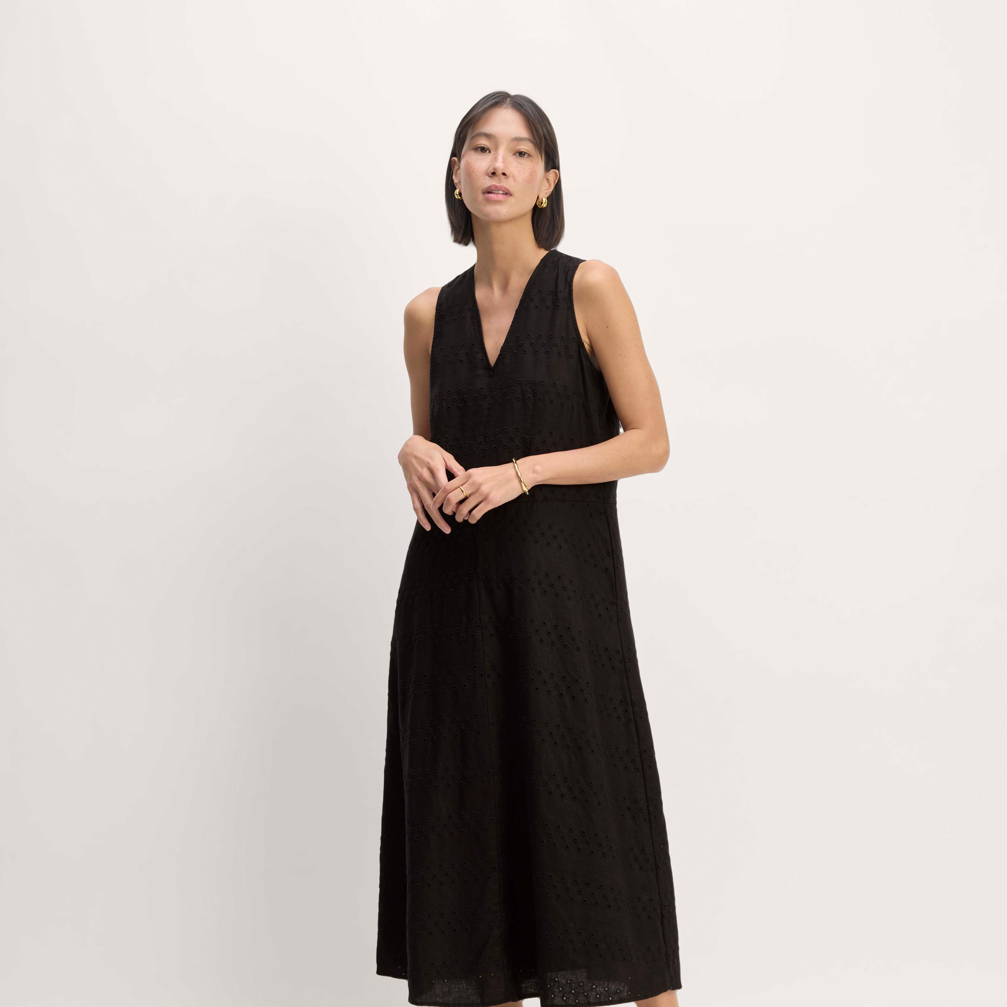 The Linen Eyelet Maxi Dress Product Image