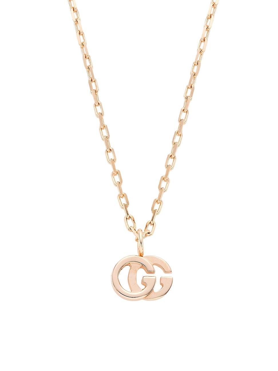 Womens Running G 18K Rose Gold Pendant Necklace Product Image