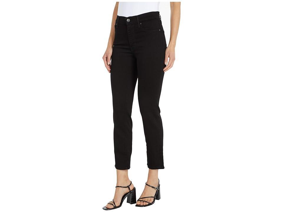 Womens Levis 724 High Rise Straight Crop Jeans Black Product Image