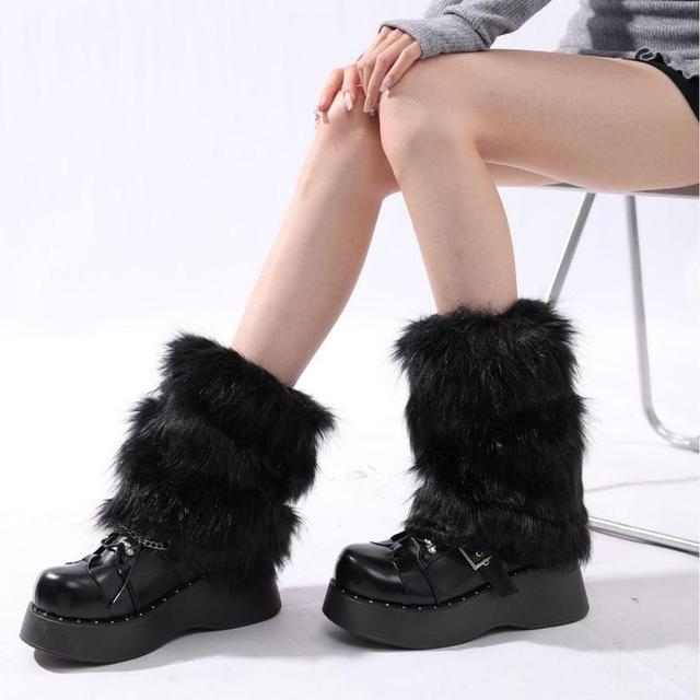 Plain Fluffy Leg Warmers Product Image