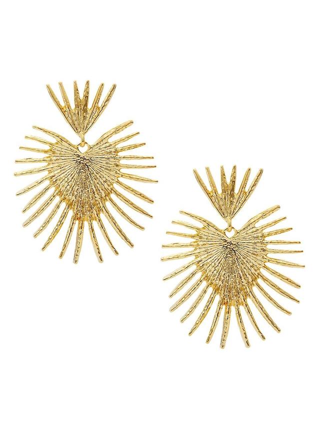 Womens Large Fan 22K Gold-Plated Drop Earrings Product Image