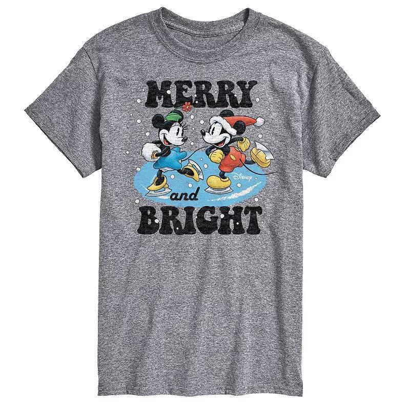 Disneys Big & Tall Merry And Bright Graphic Tee, Mens White Product Image