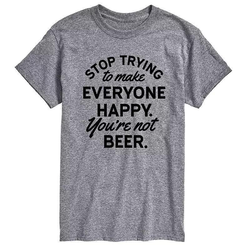 Big & Tall Stop Trying Make Happy Beer Graphic Tee, Mens Product Image