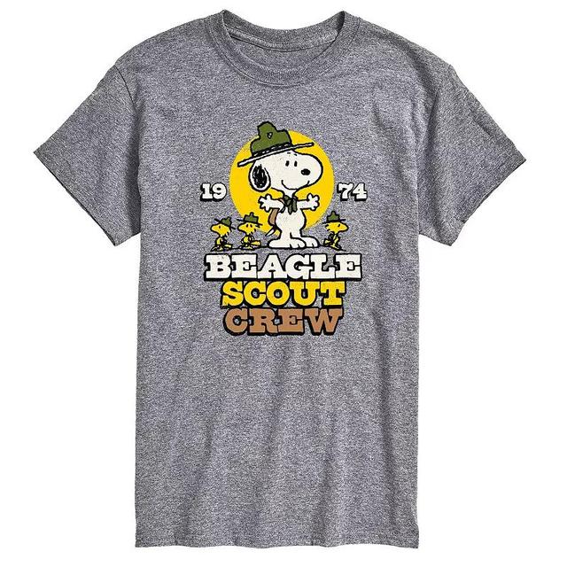 Big & Tall Peanuts Beagle Scouts Crew Graphic Tee, Mens Grey Gray Product Image