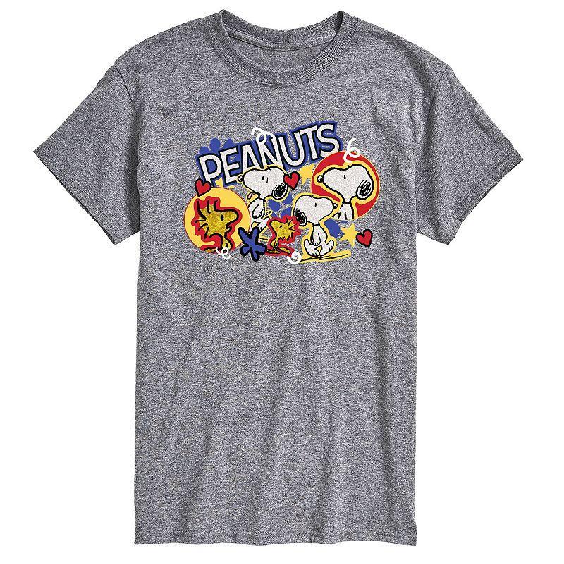 Mens Peanuts Snoopy Woodstock Graphic Tee Grey Gray Product Image