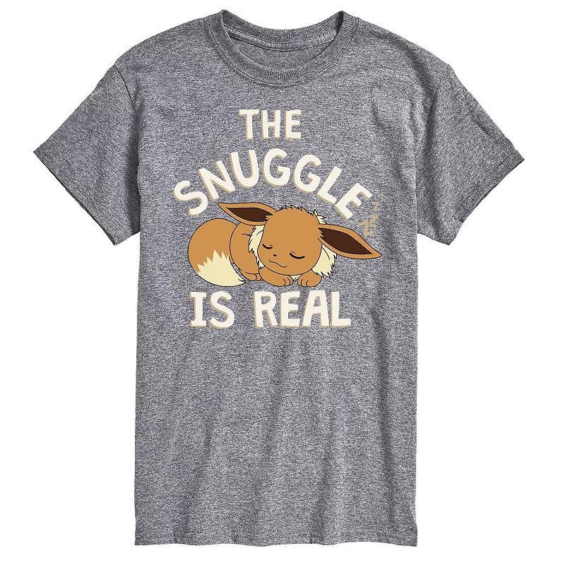 Mens Pokemon The Snuggle Eevee TEe Athletic Grey Gray Product Image