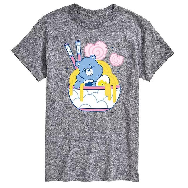 Mens Care Bears Grumpy Ramen Bowl Graphic Tee Grey Gray Product Image