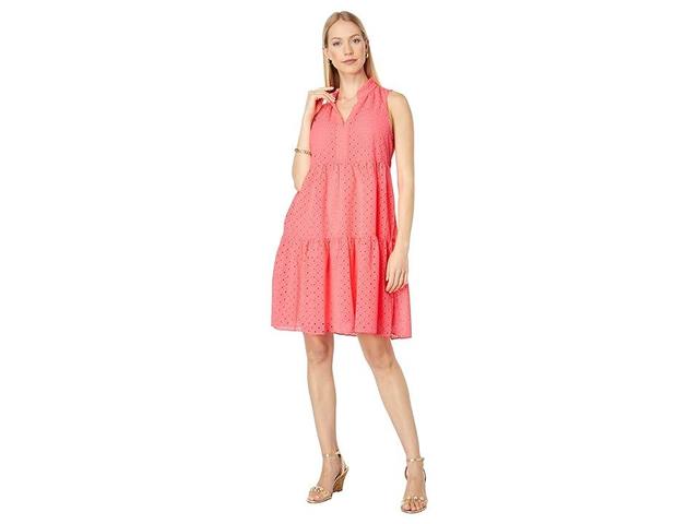 Lilly Pulitzer Novella Dress (Lillys Coral Mini Medallion Chiffon Eyelet) Women's Clothing Product Image