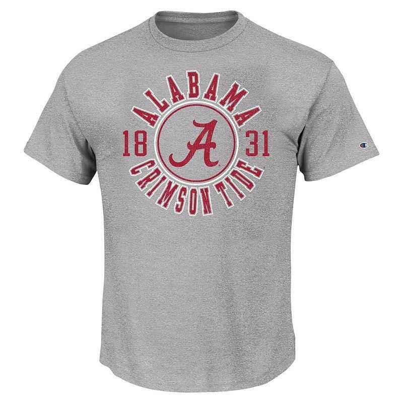 Mens Champion Heather Gray Alabama Crimson Tide Big & Tall Circle Logo T-Shirt Product Image