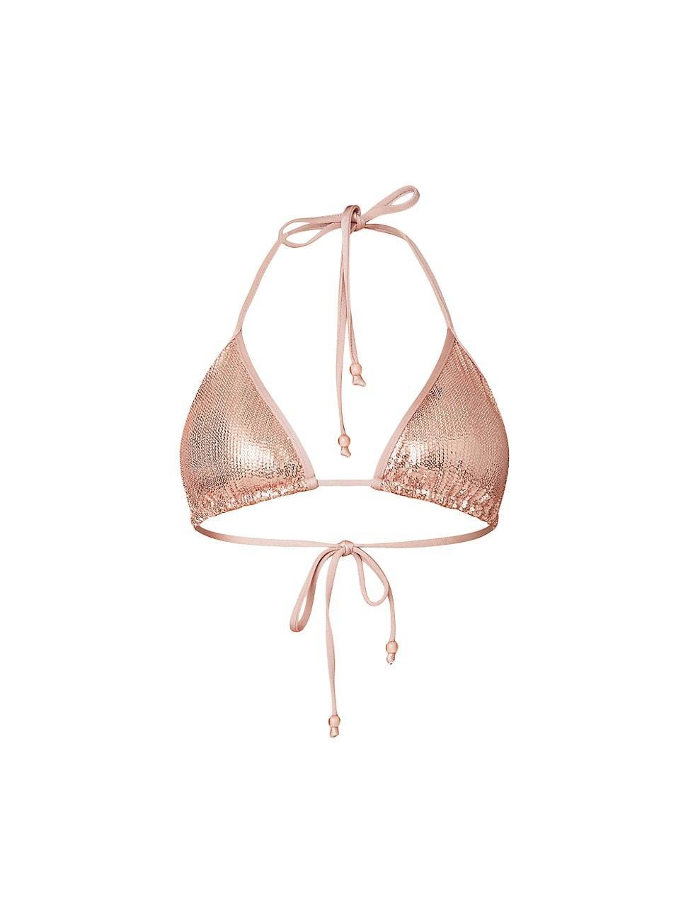 Womens Sequin Triangle Bikini Top Product Image