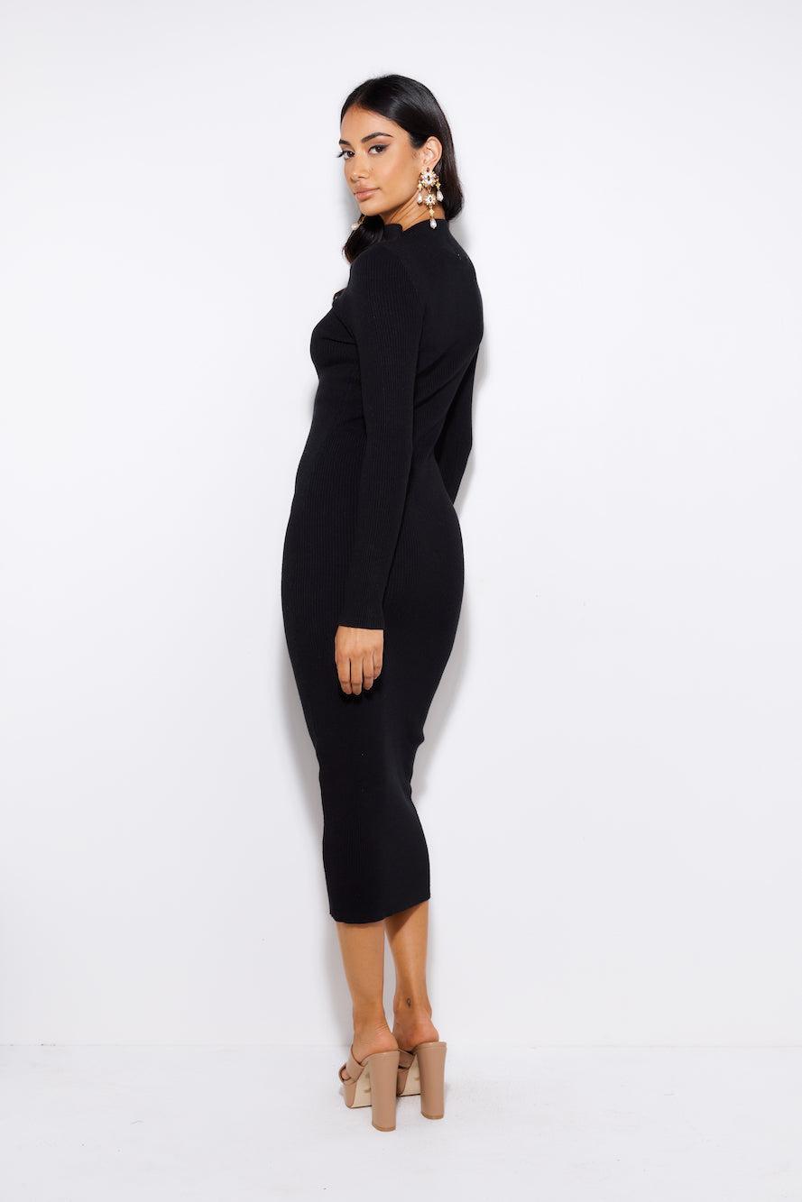 Dating At The Moment Midi Dress Black Product Image