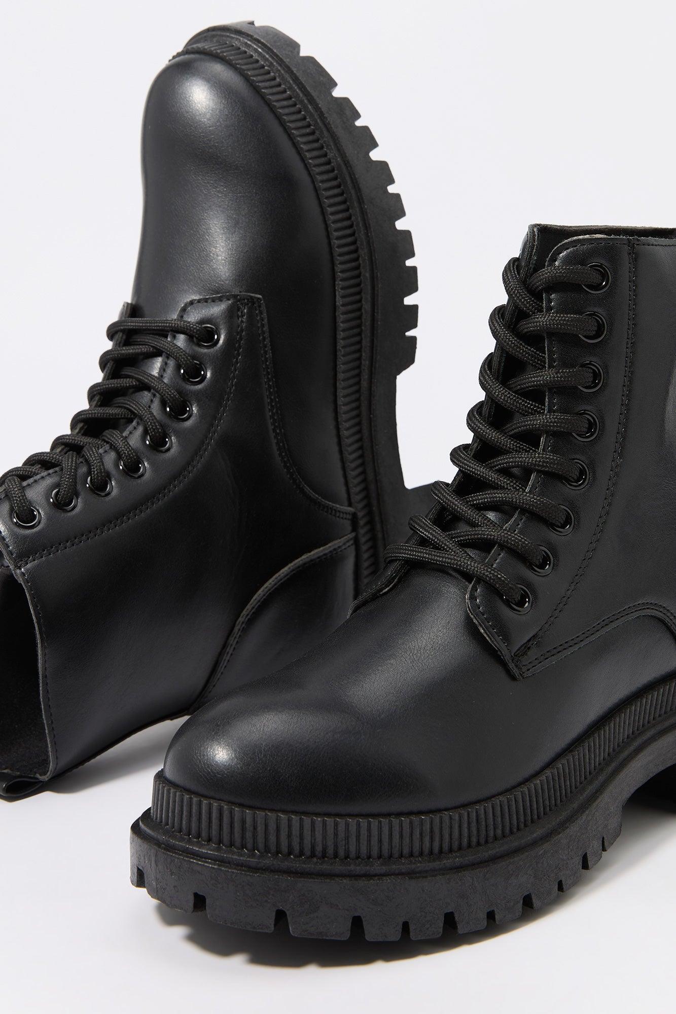 Faux-Leather Lace Up Boot Female Product Image