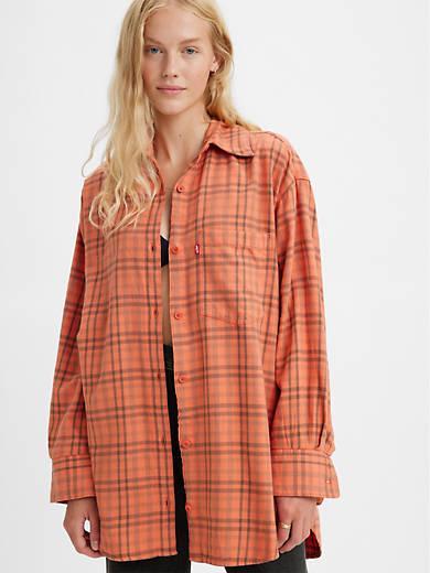 Nola Oversized Plaid Button Up Shirt Product Image