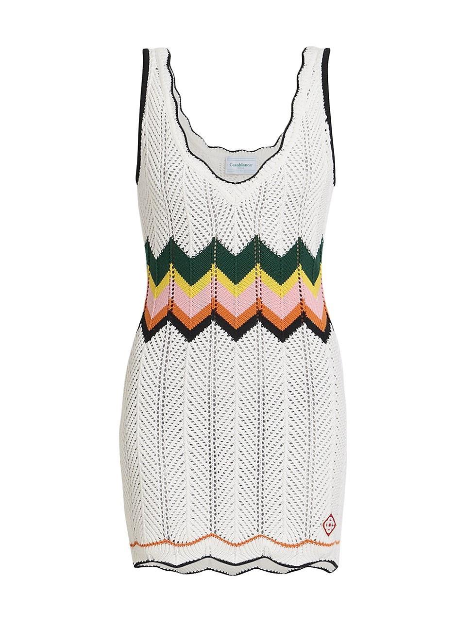 Womens Chevron Crochet Minidress Product Image