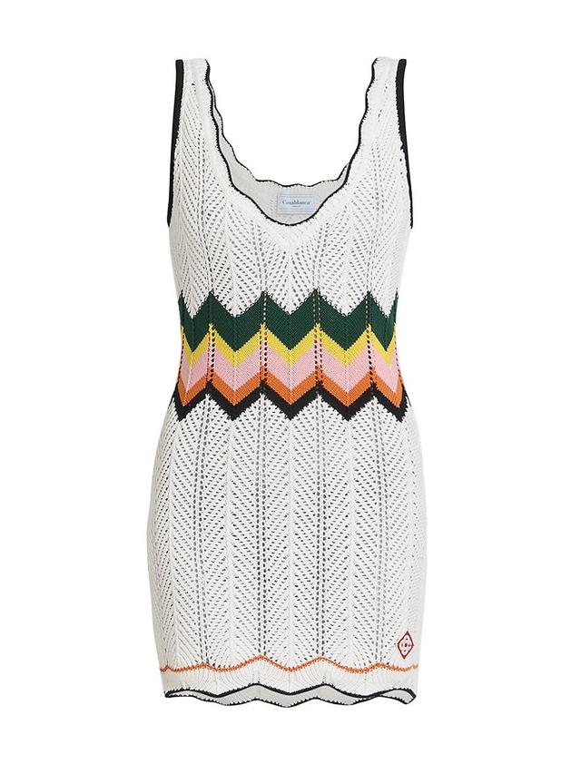 Womens Chevron Crochet Minidress Product Image