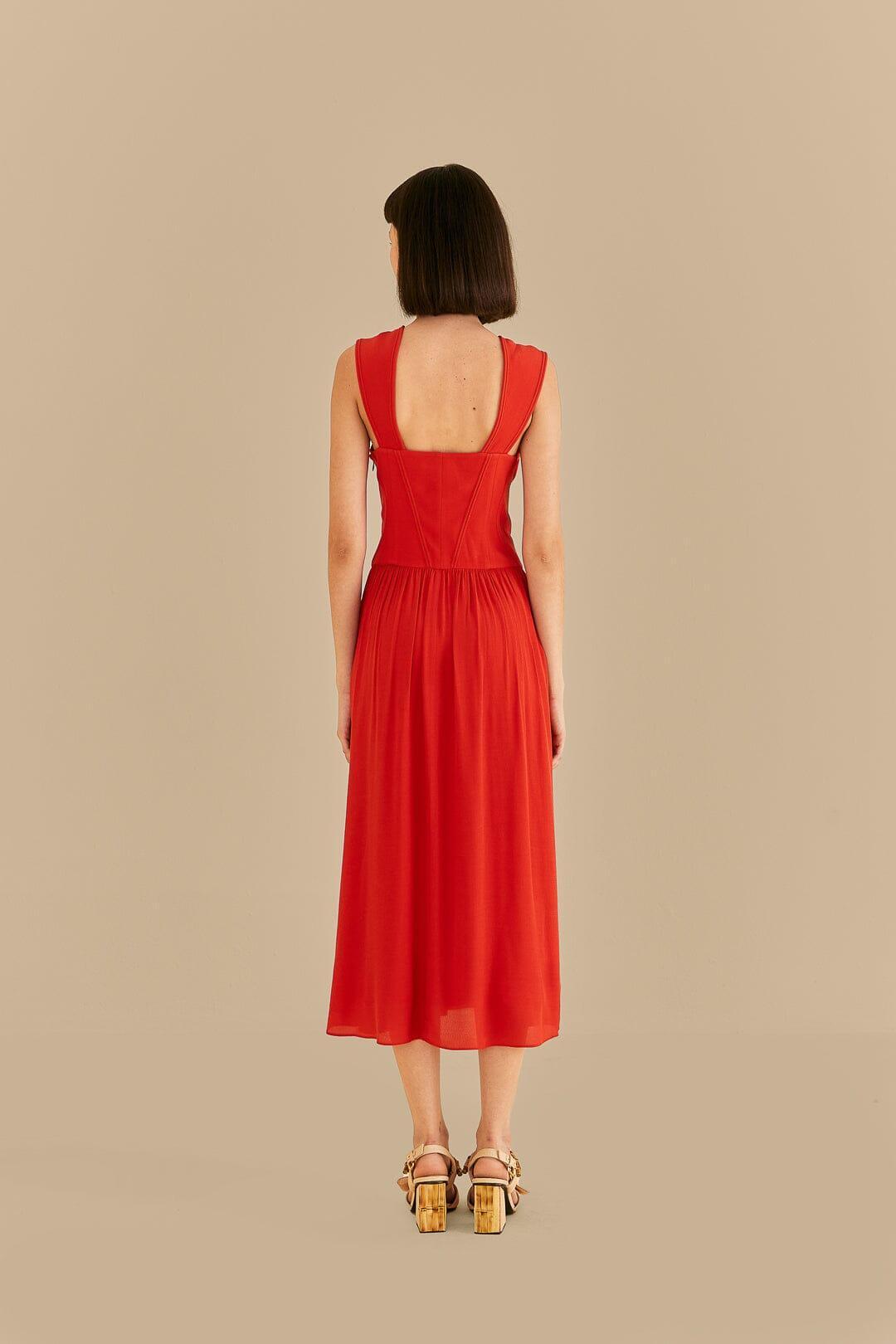 Red Bow Sleeveless Midi Dress Product Image