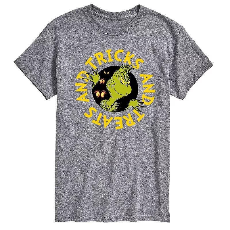 Mens Dr. Seuss Grinch Tricks And Treats Graphic Tee Grey Gray Product Image