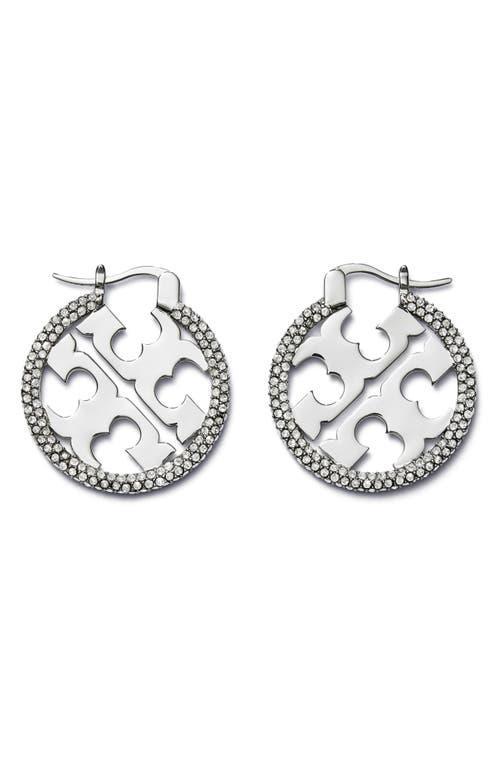 Tory Burch Miller Pav Hoop Earrings Product Image