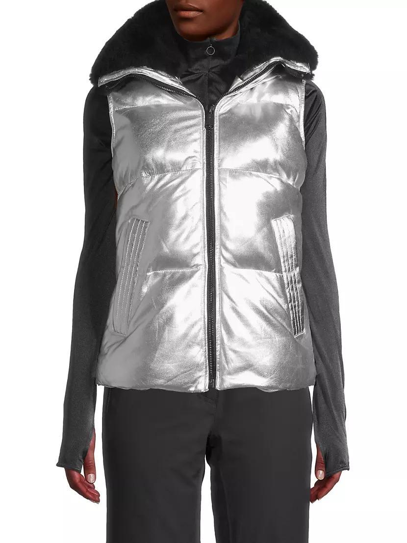 Legacy Metallic Leather & Shearling Vest Product Image